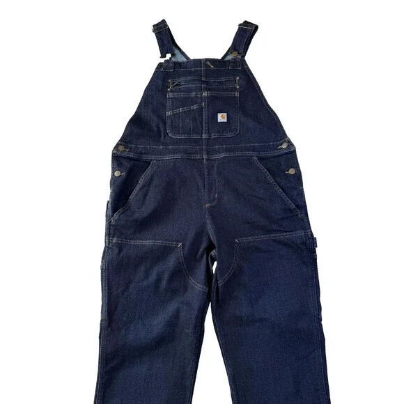 Carhartt Rugged Flex Double Knee Bib Overalls Womens Large 14/16 Reg 104044 464 - Picture 2 of 16